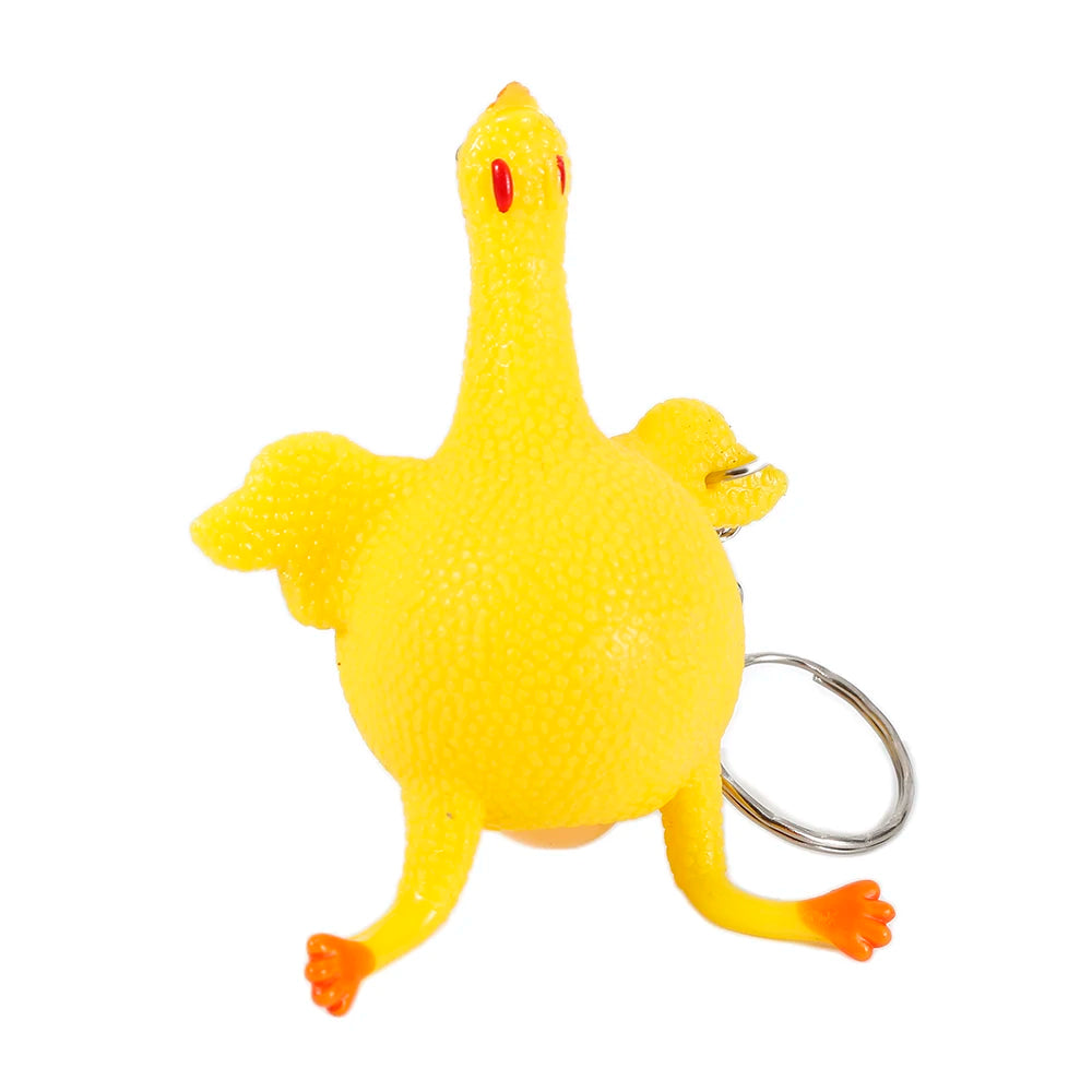 Eggsplosive™ Laying Chicken Keychain