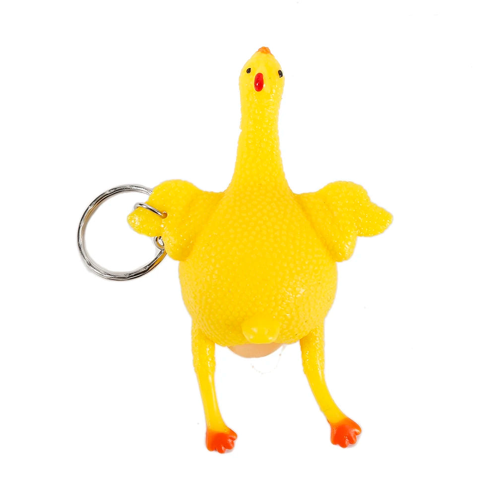 Eggsplosive™ Laying Chicken Keychain