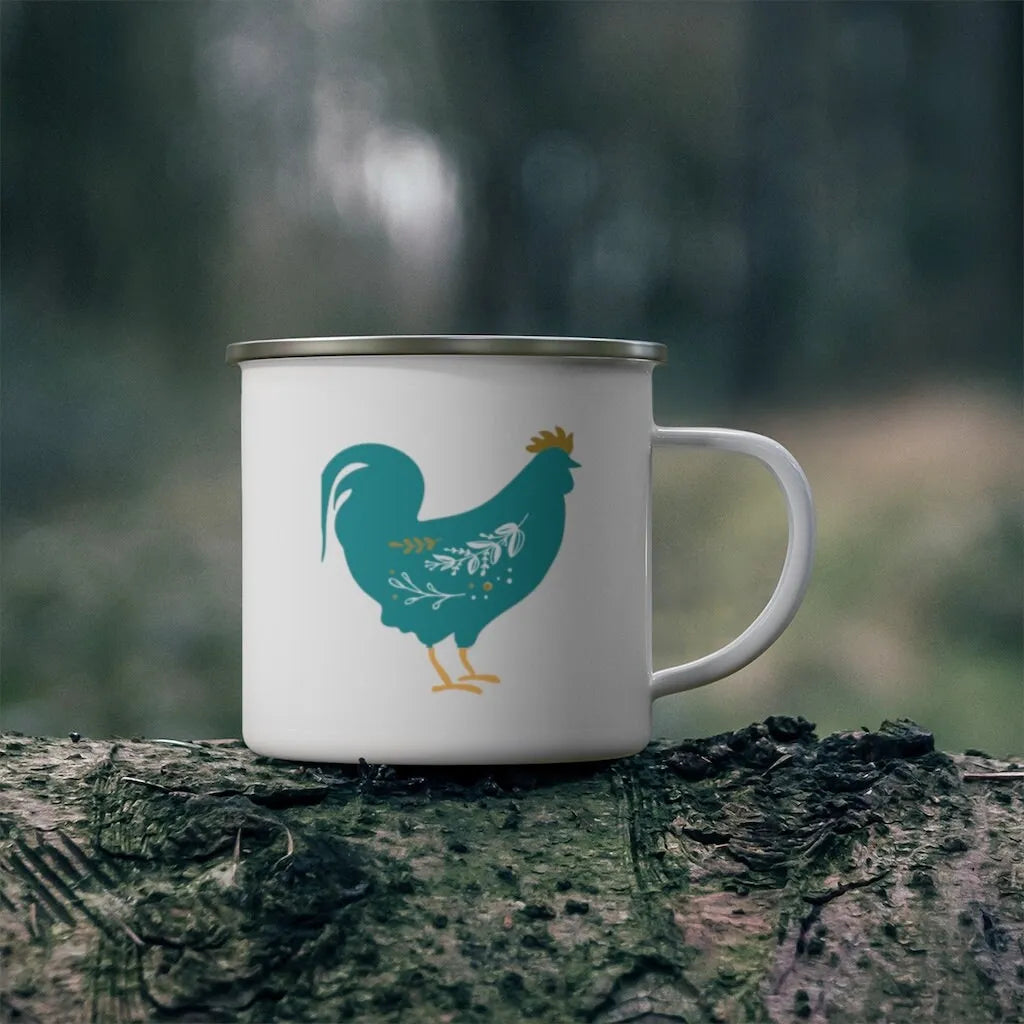 Teal Rooster Camp Mug