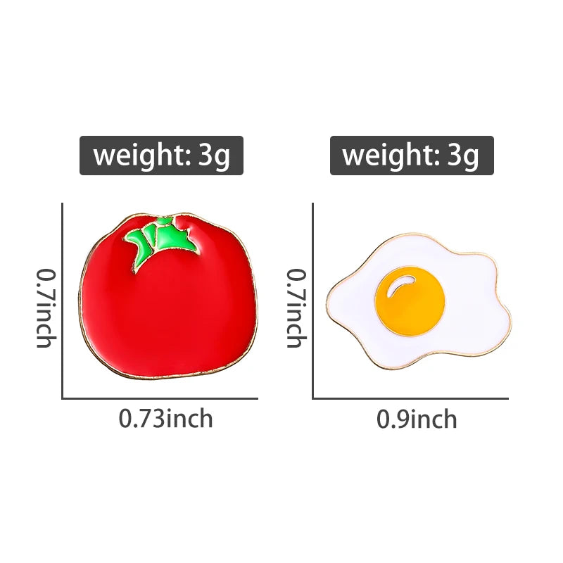 Tomato & Eggs Lapel Pins