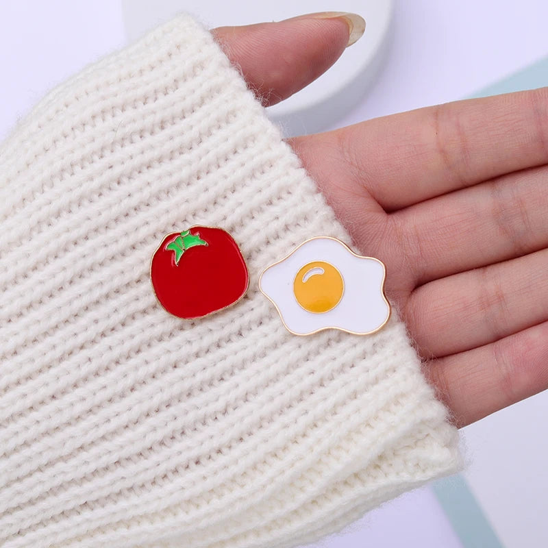 Tomato & Eggs Lapel Pins