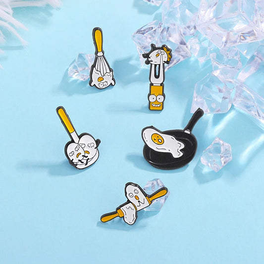 Cartoon Egg Lapel Pins