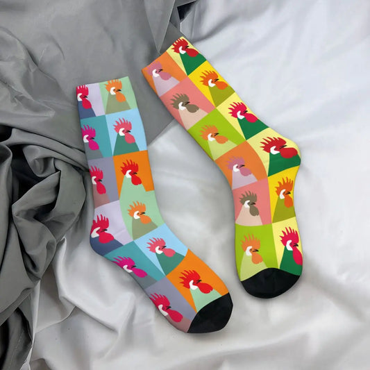 Colorful Plaid Chicken Socks