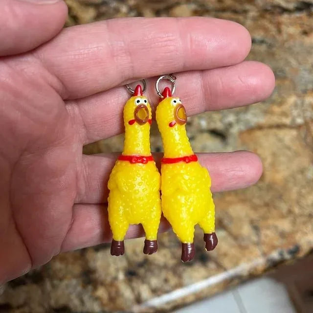 Rubber Chicken Earrings