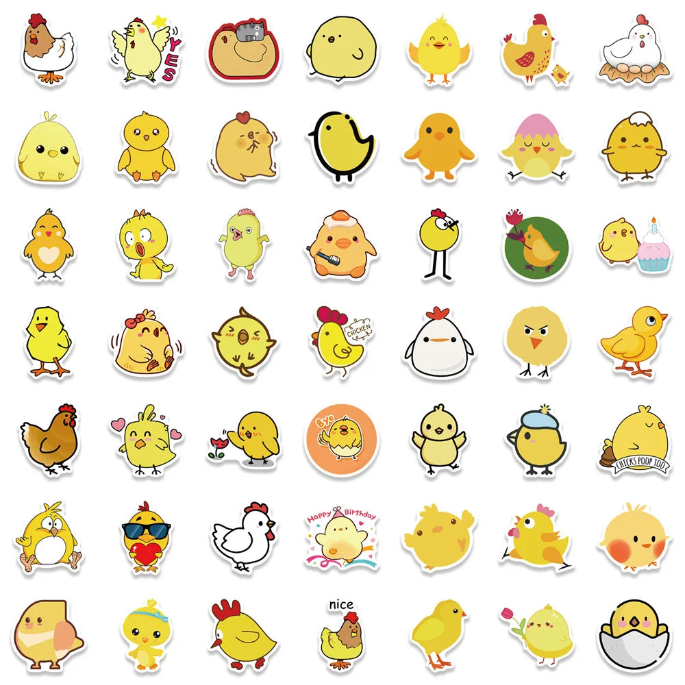 Cartoon Chick Stickers