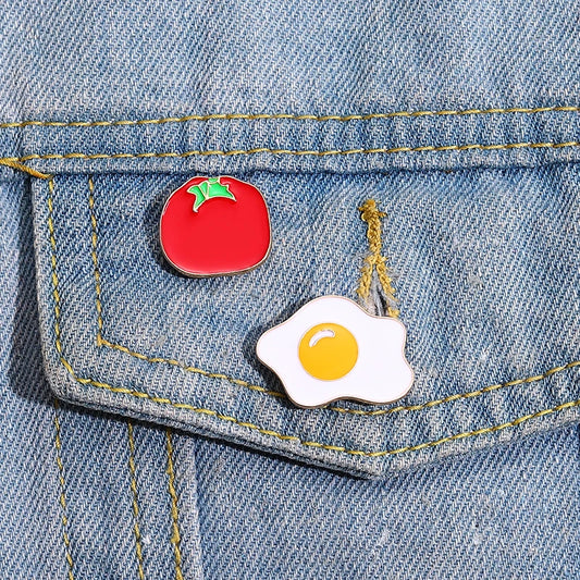 Tomato & Eggs Lapel Pins