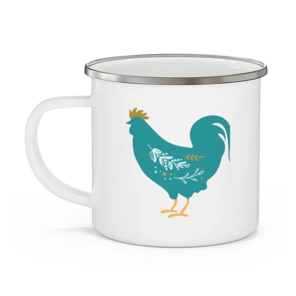 Teal Rooster Camp Mug