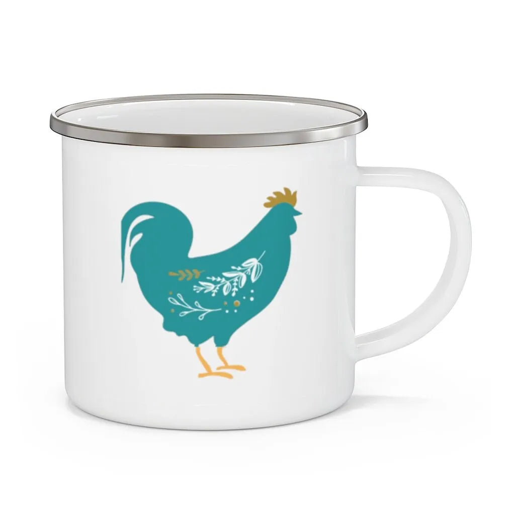 Teal Rooster Camp Mug